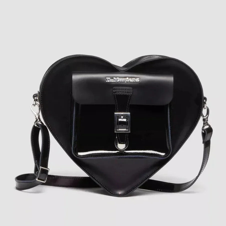 LEATHER HEART BAG BLACK