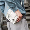 WHITE PISA LEATHER CROSSBODY BAG