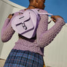 LILAC LEATHER HEART BAG