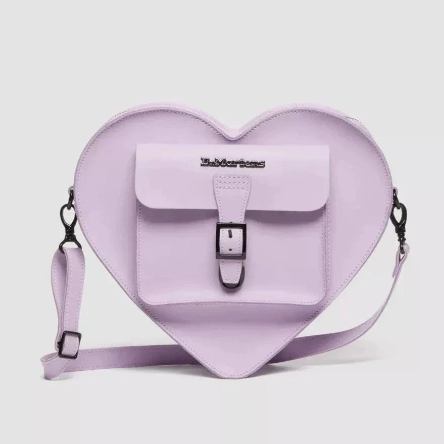 LILAC LEATHER HEART BAG