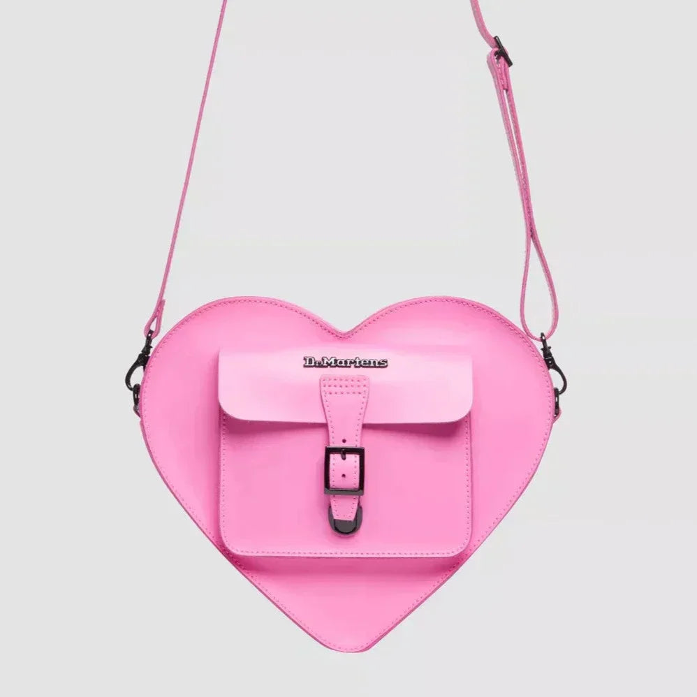 LEATHER HEART BAG PINK