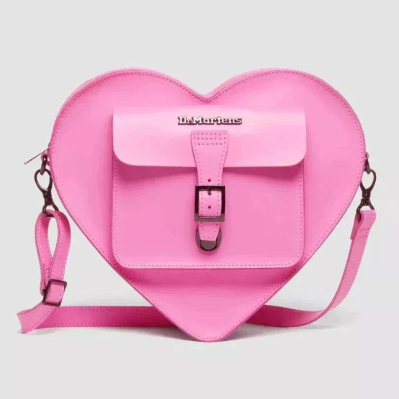 LEATHER HEART BAG PINK