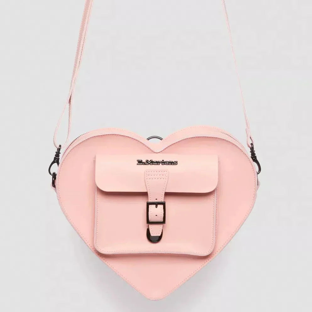 LEATHER HEART BAG PEACH